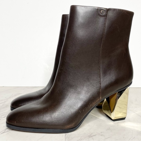 Franco Sarto Tiera Brown Leather Bootie 8 1/2 M - Picture 1 of 16